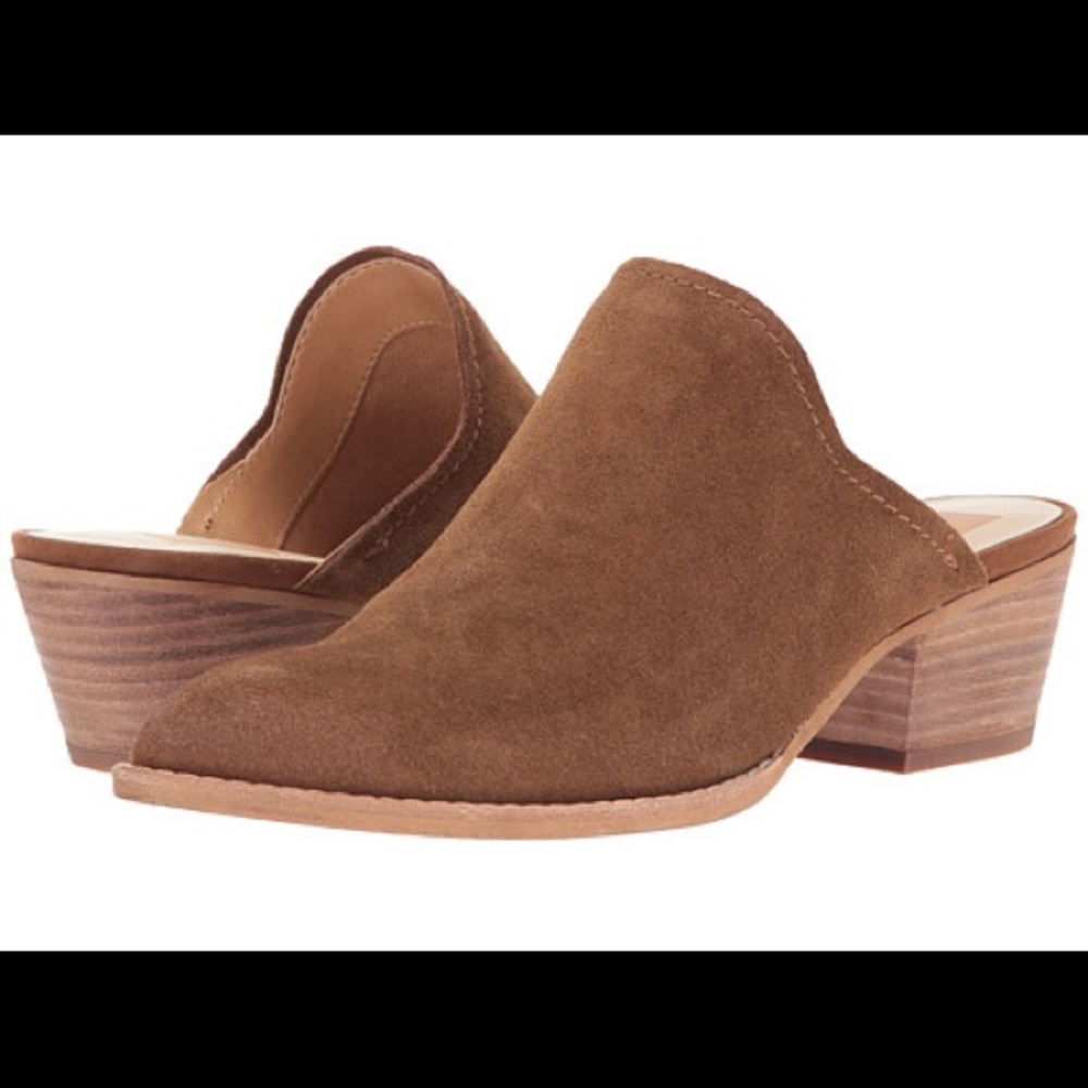 Dolce Vita Sasha brown tan suede mules 8